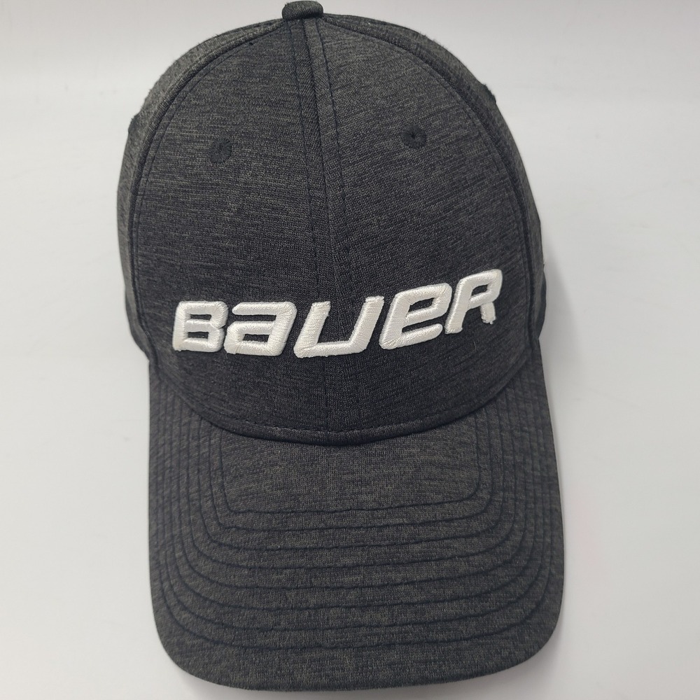 Bauer Hat Fitted (Seems L-XL) New Era 39Thirty Gray White Logo Hockey Casual Men